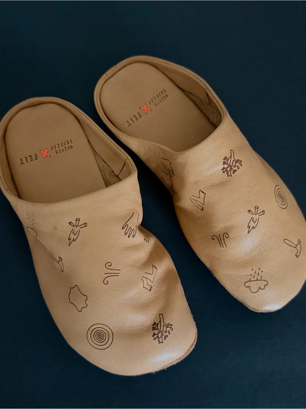Oliver Jeffers x FEIT Slippers Kids Leather Size Eu 33